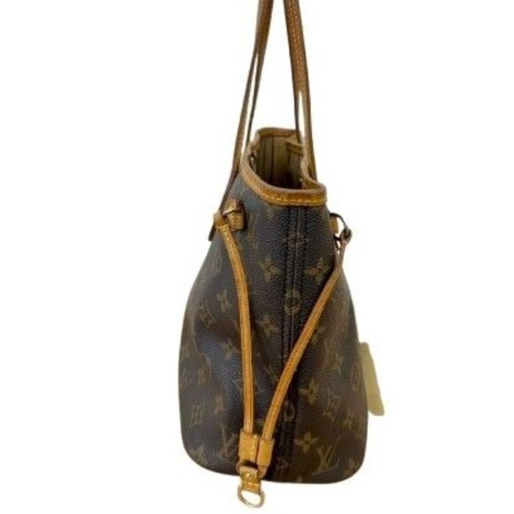 Authentic Louis Vuitton Neverfull PM Monogram Tote Shoulder Bag Brown Tan LV - Picture 7 of 15